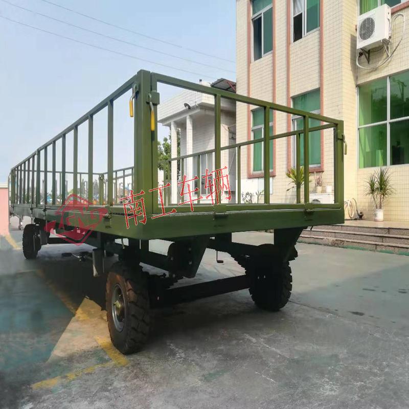 5吨护栏Milan.com 全挂底盘拖车 军绿色